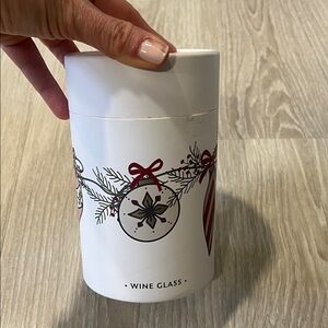 Festive hand painted Wine Glass